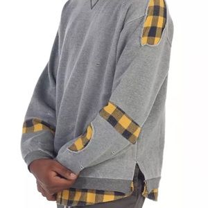 EPTM Butcher Flannel Crewneck Grey Distressed